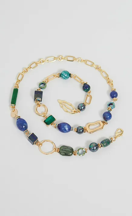  GRIOL. Колье-трансформер Чернично-клубничная2 Синий 