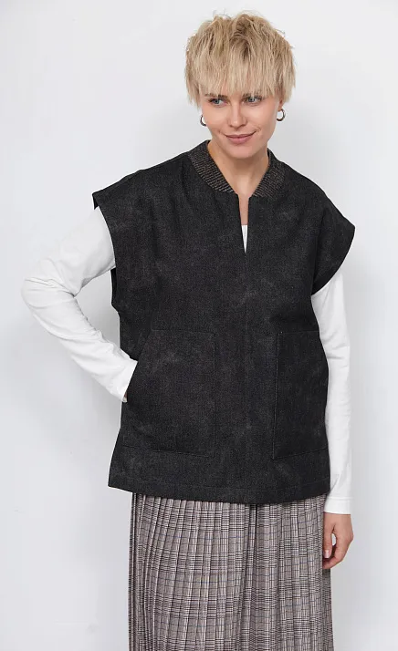  GRIOL. Жилет жен. 380027.6_312.7473О Темно-серый меланж 