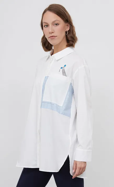 Рубашка oversize с печатью GRIOL