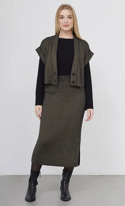  GRIOL. Юбка жен. 350118.33303.3782S Чёрный хаки 