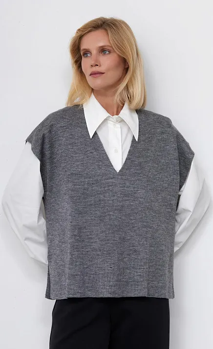  GRIOL. Жилет жен. 380045К.33303.7600M Серый 
