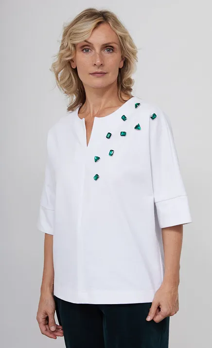 Джемпер из хлопка с кристаллами GRIOL