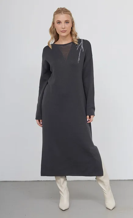  GRIOL. Платье жен. 360240.33303.7400L Т.серый 