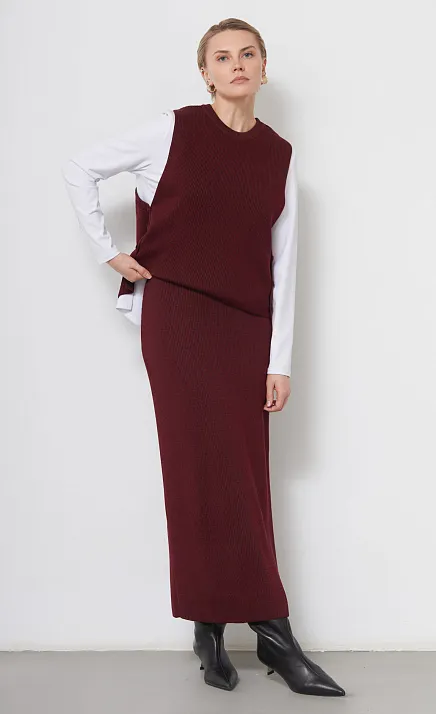  GRIOL. Юбка жен. 350118.33303.4811S Бордово-коричневый 