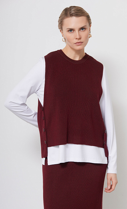 GRIOL. Жилет жен. 380057.33303.4811S Бордово-коричневый GRIOL GRIOL. Жилет жен. 380057.33303.4811S Бордово-коричневый
