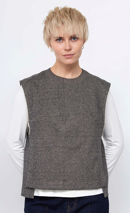GRIOL. Жилет жен. 380025.03313.8203Y Серый меланж GRIOL GRIOL. Жилет жен. 380025.03313.8203Y Серый меланж