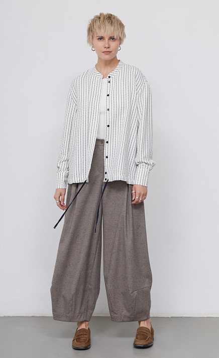 Рубашка oversize в полоску GRIOL Рубашка oversize в полоску GRIOL