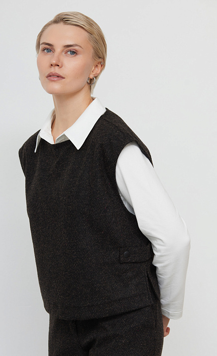 GRIOL. Жилет жен. 387912А.11313.8211M Коричневый меланж GRIOL GRIOL. Жилет жен. 387912А.11313.8211M Коричневый меланж