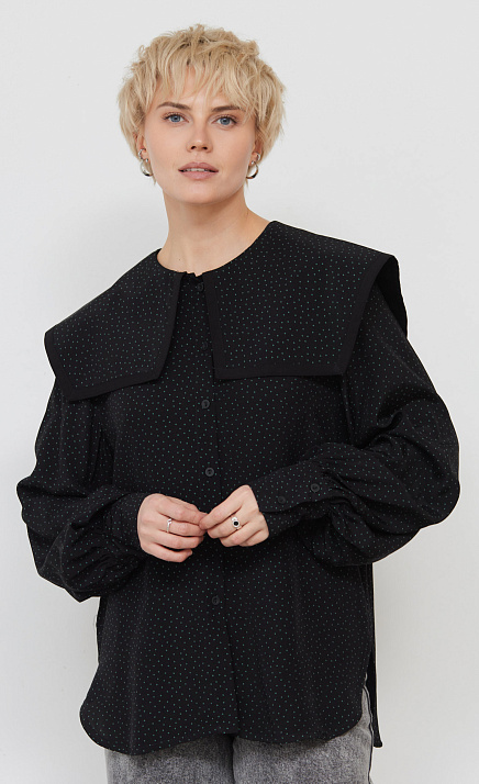Блузка из вискозы в горошек GRIOL Блузка из вискозы в горошек GRIOL